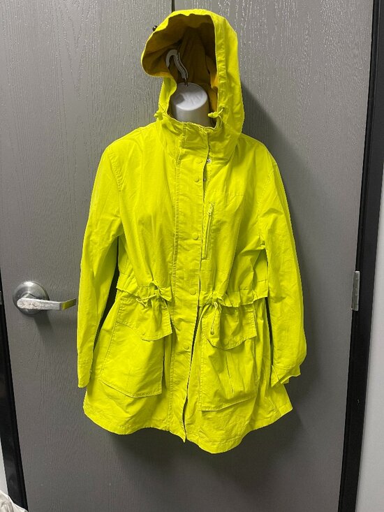 J. Crew Jackets & Blazers - J.Crew Neon Yellow Hooded Anorak Little Nightmares Inspired Raincoat MP